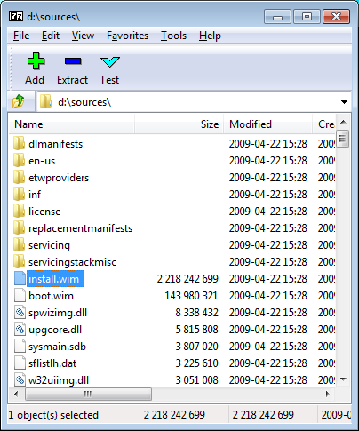 Sources Folder in Windows DVD