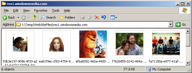 Files Captured By WebSiteSniffer