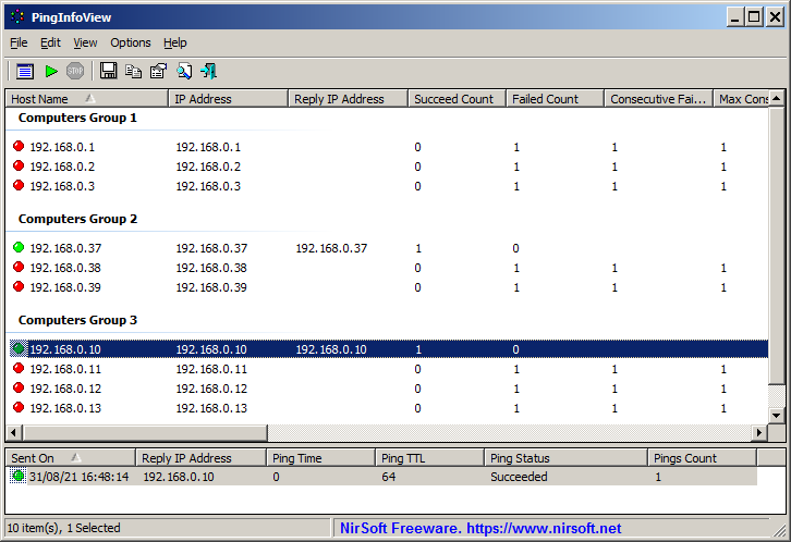 ping infoview